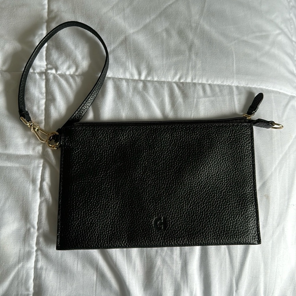 Cole Haan Black Leather Jitney Wristlet NWOT